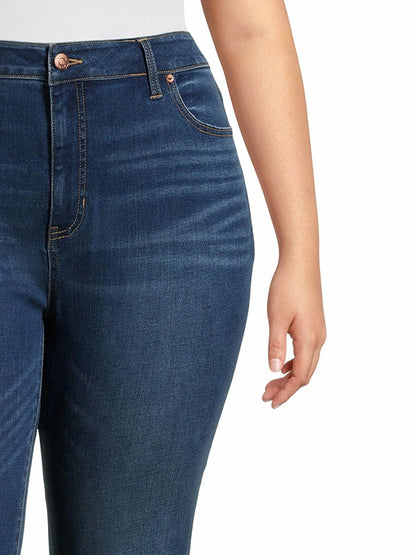 Terra & Sky Womens Plus Bootcut Side Slit Jeans 31" Inseam Medium Wash Size 22W