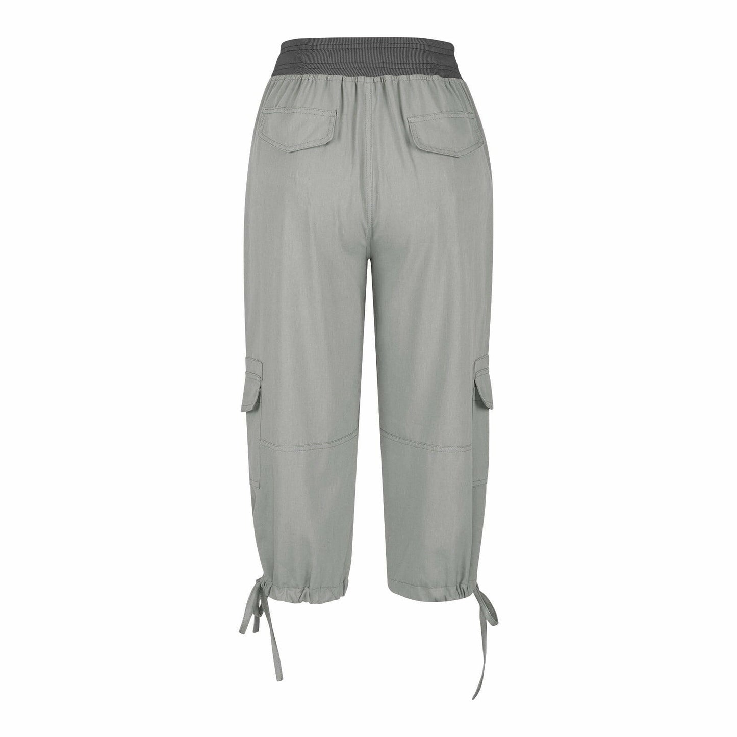 ShomPort Hiking Cargo Pants for Women Waist Capris Pants Gray Size XL