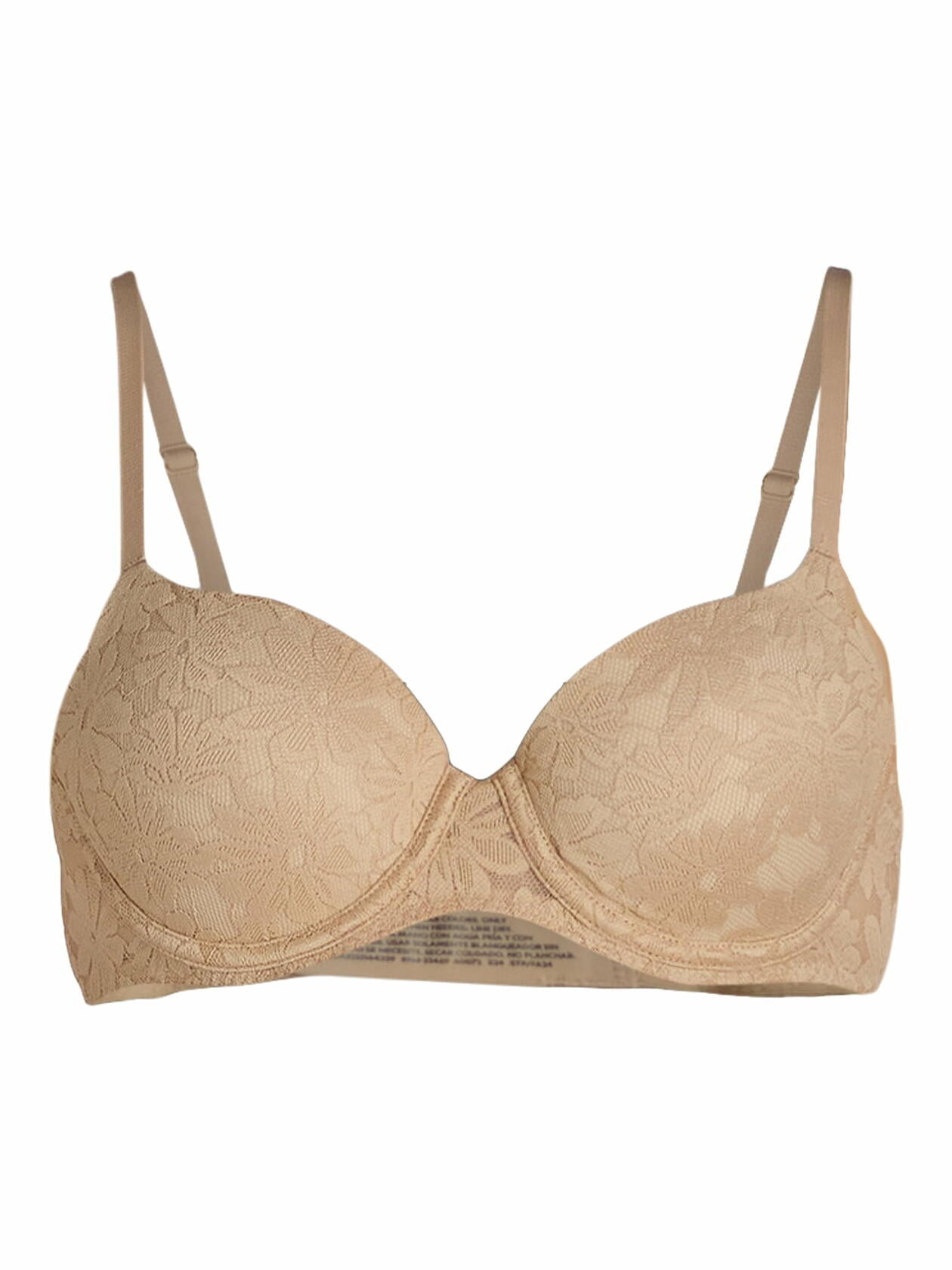 No Boundaries Womens All Over Lace Push Up Bra Toasted Almond/Buff Nude Size 34B