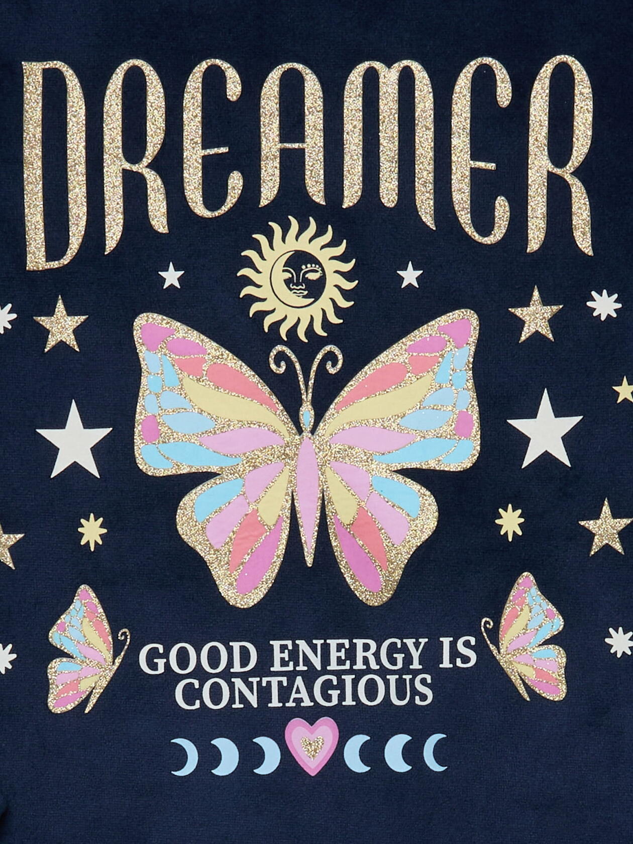 Dream Big Peace Out Girls Velour Pajama Set  2 Piece Navy Size S (6-6X)