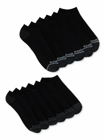 Reebok Mens Essentials Low Cut Socks 12-Pack Black Size 10-13