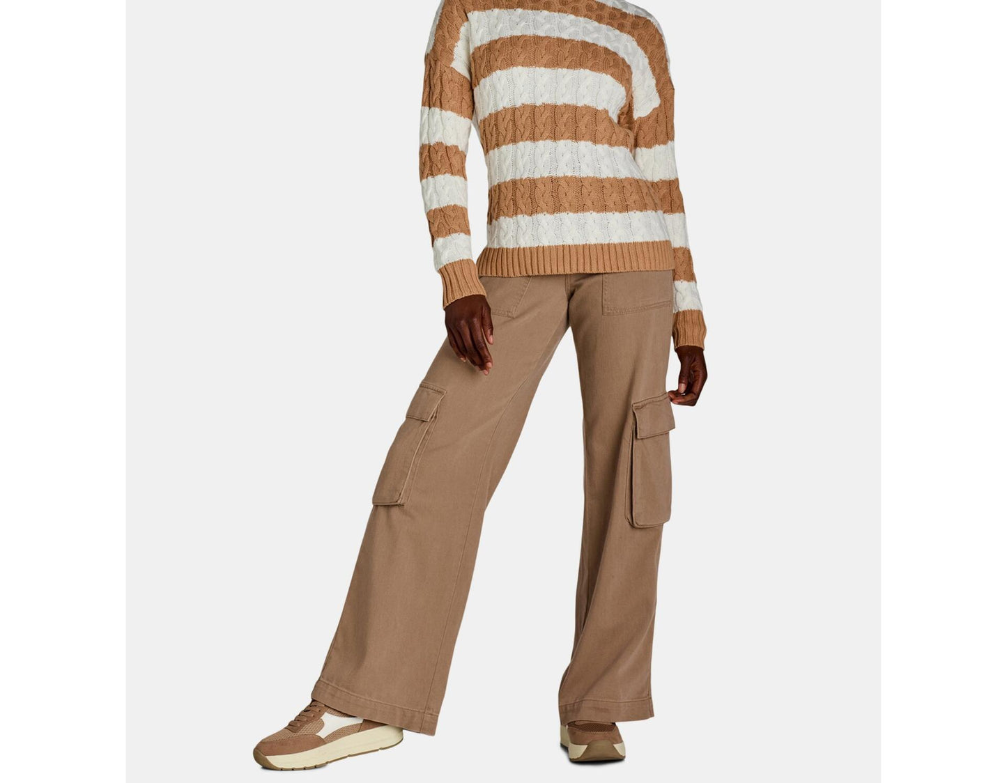 Time and Tru Womens Drawstring Cargo Pants 31" Inseams Ermine Size 16