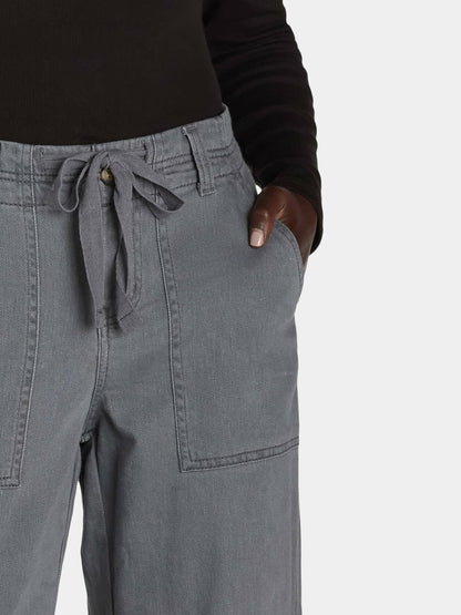 Time and Tru Womens Drawstring Cargo Pants  Metal Knight Size 10