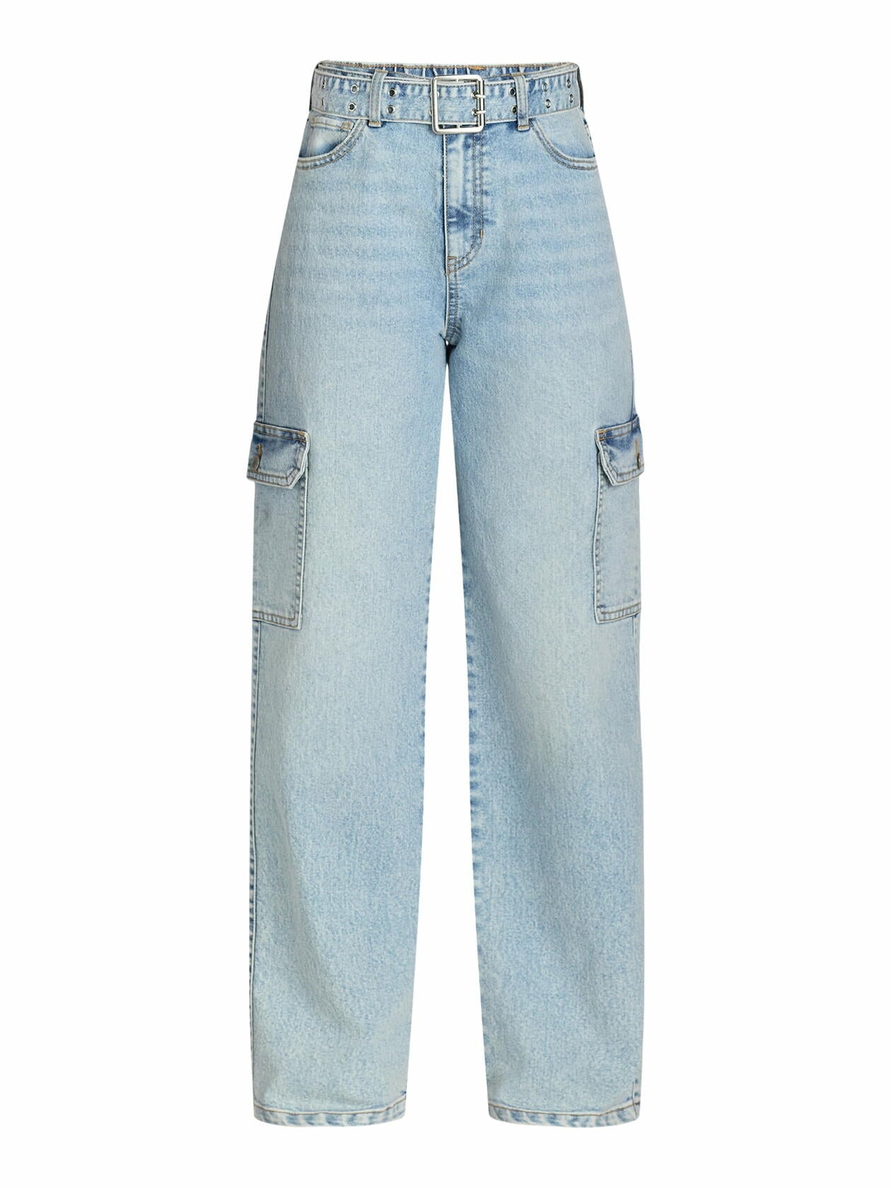 No Boundaries Womens Jeans with Grommet Belt 31 Inseam Light Wash Size XS (0-2)