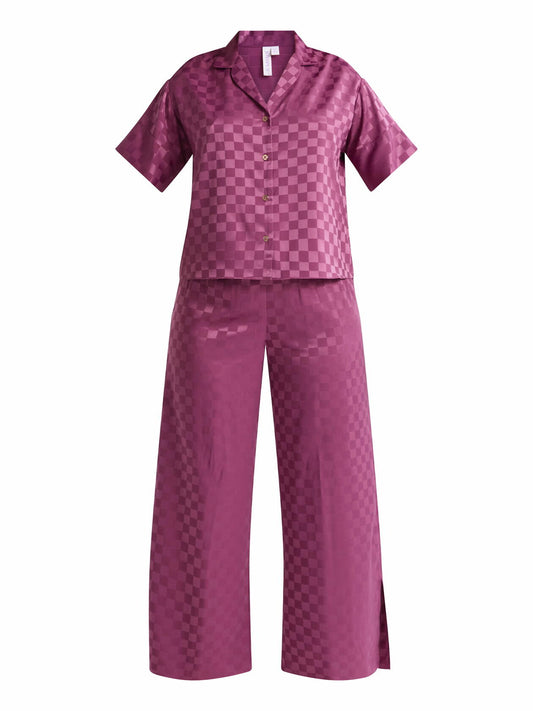 Joyspun Womens and Womens Plus Stretch Satin Pajama Set Rosy Mauve Size L