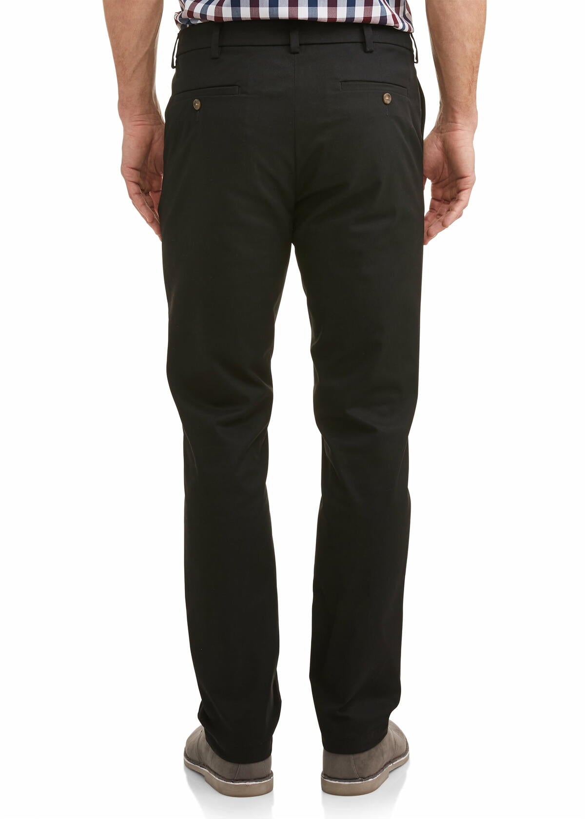 George Mens Premium Straight Fit Khaki Pant Black Soot Size 34x34