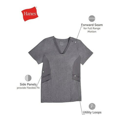 Hanes Comfort Fit Scrubs Women s Scrub Top New Ebony M