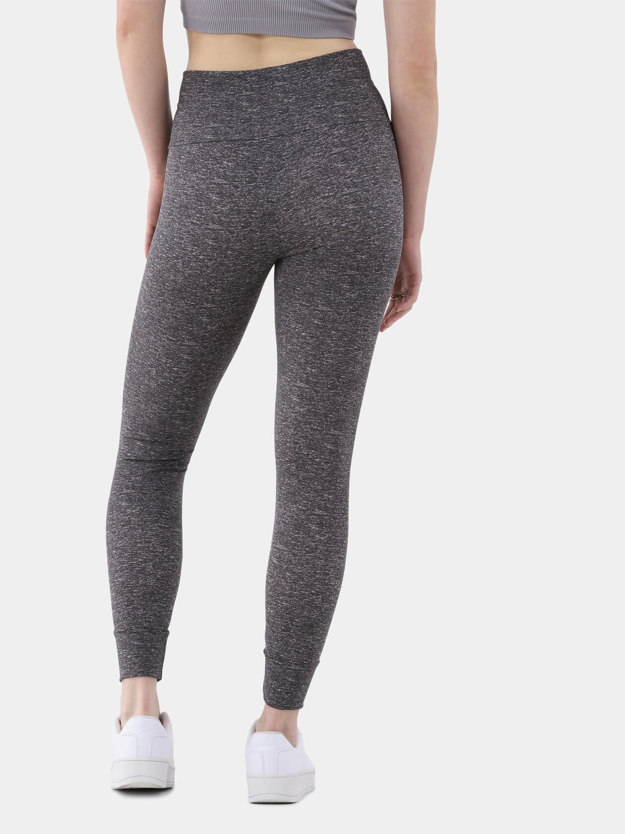 No Boundaries Womens Tie-Front Leggings 2-Pack Charcoal Grey Heather/ Black Sz S