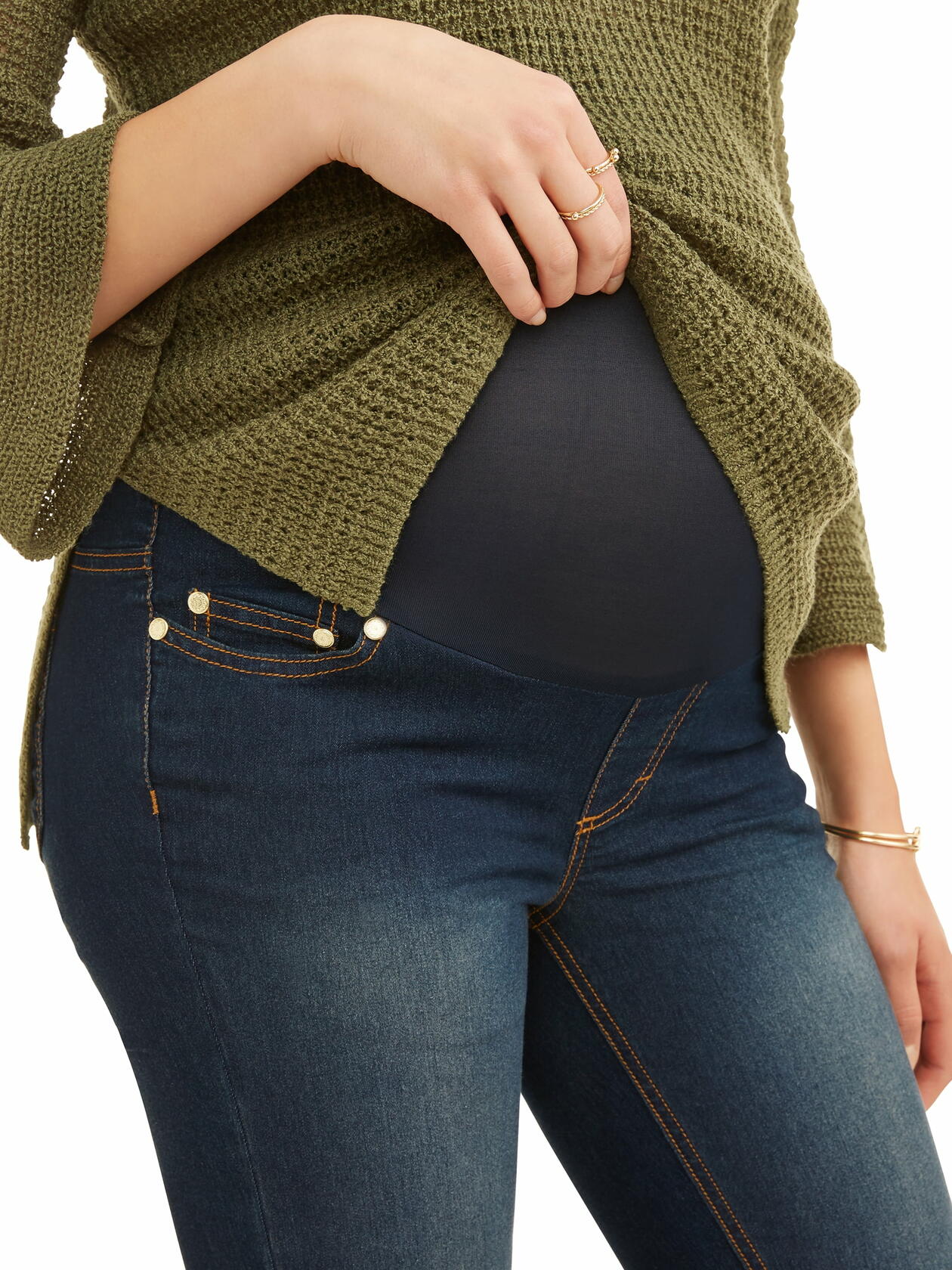 Oh! Mamma Maternity Womens Skinny Jeans with Demi or Full Panel