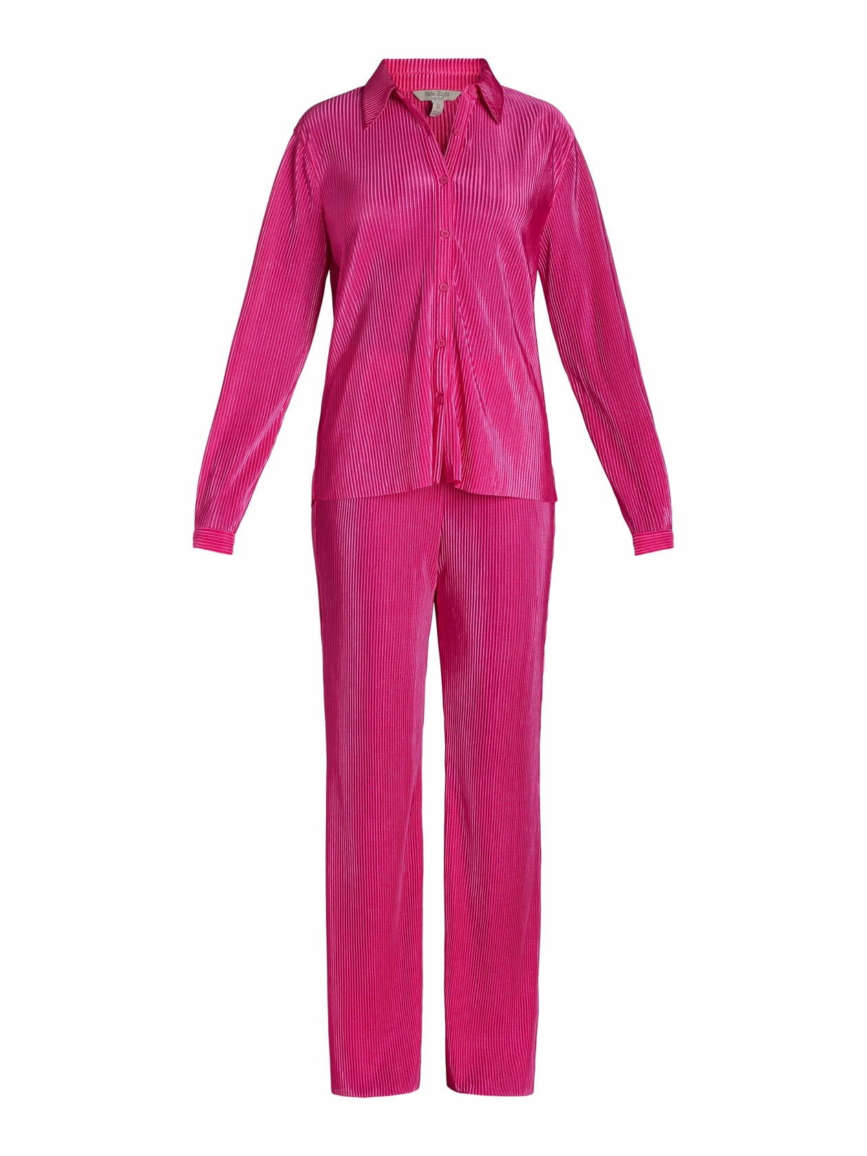 Nine.Eight Womens Plisse Pleat Shirt and Pants Set 2-Piece