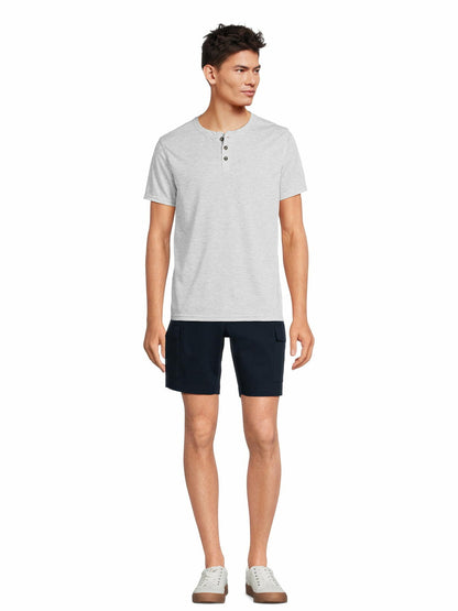 Hollywood Mens Stretch Twill Cargo Shorts 8" Inseam Navy Size L