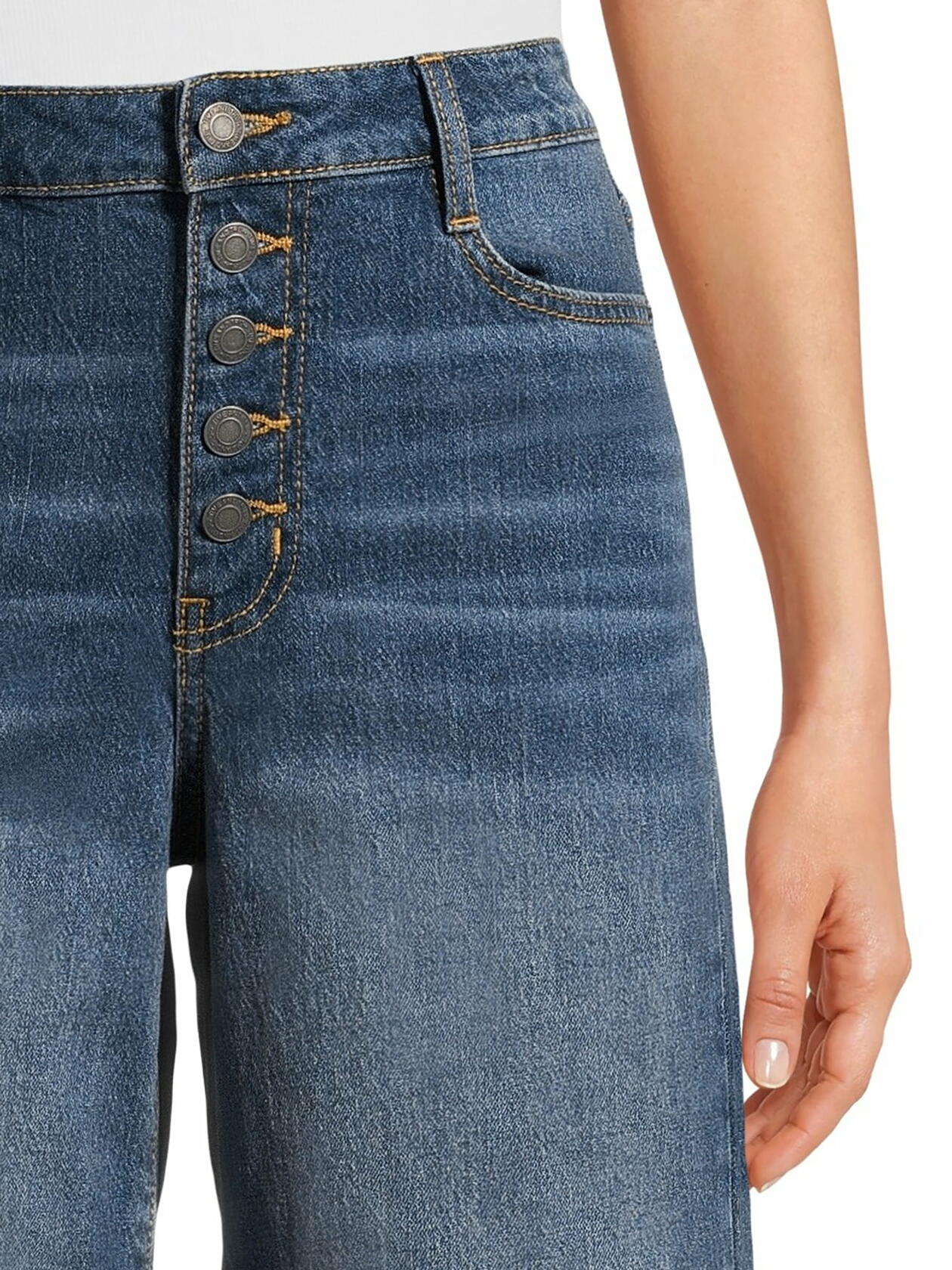 Time and Tru Womens High Rise Wide Leg  Jeans 26 Inseam Antique Medium Size 8