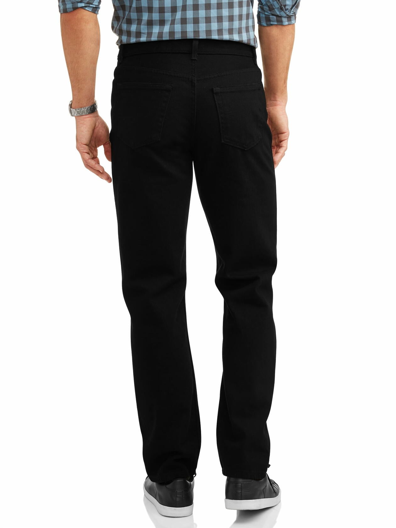 George Mens and Big Mens 100% Cotton Relaxed Fit Jeans Black Size 34x30