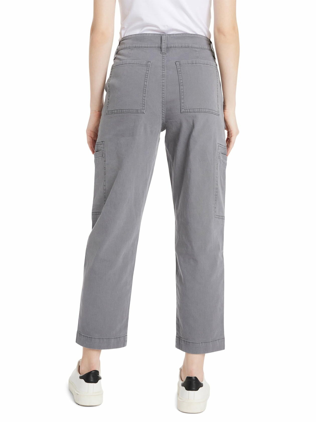 Time and Tru Womens Mid Rise Straight Utility Pants Metal NightSize 16