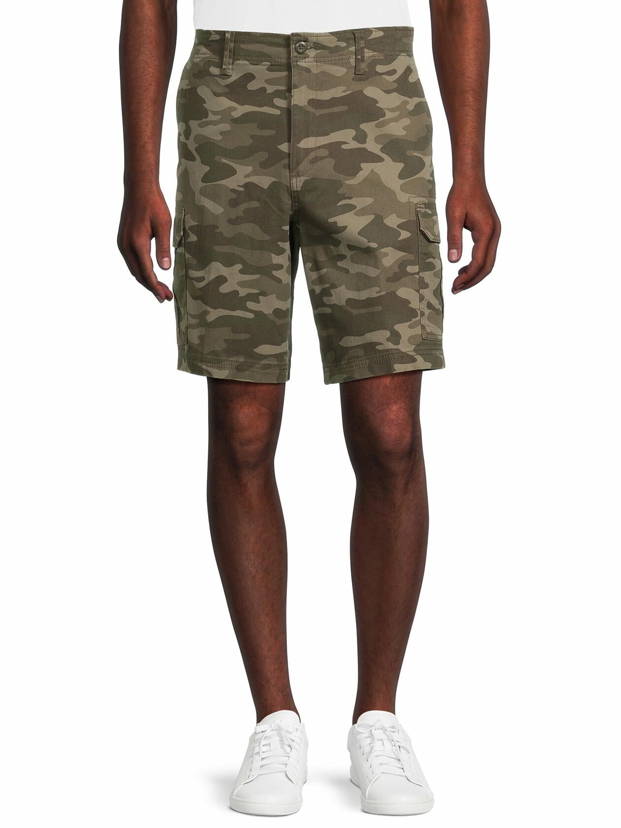 George Mens & Big Mens Cargo Shorts 10.5 Inseam Green Camo Size 38