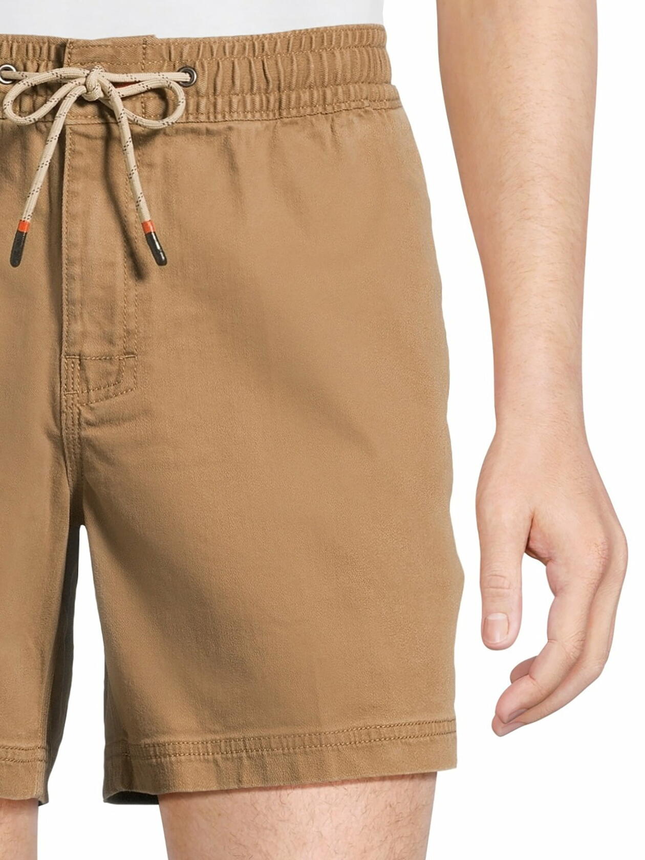 George Mens Twill Pull on Shorts Drawstring Waist 8 Inseam Brown Pecan Size L