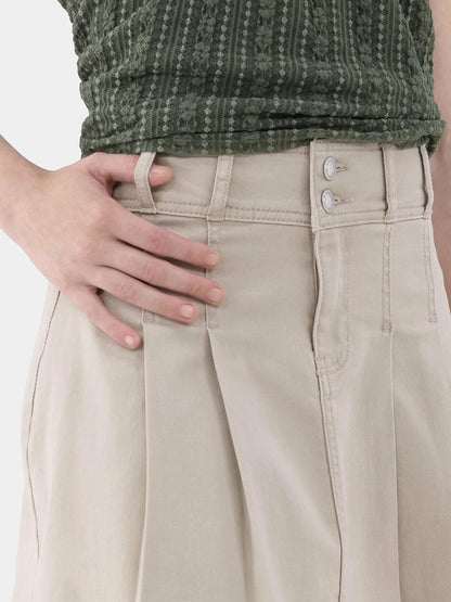 No Boundaries Mid Rise Button Skirt Womens  Khaki Size M