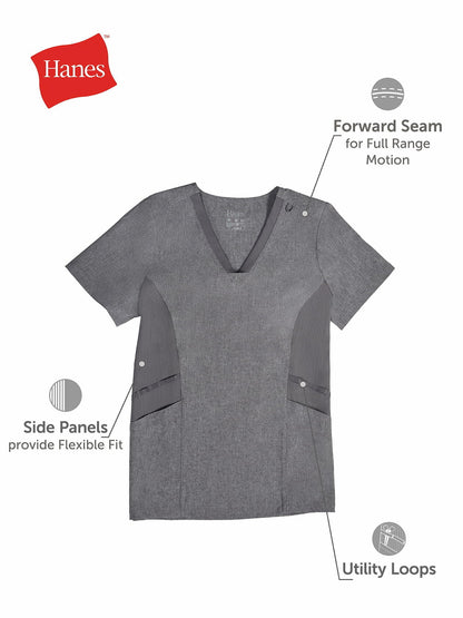 Hanes Comfort Fit Scrubs Women s Scrub Top New Ebony M