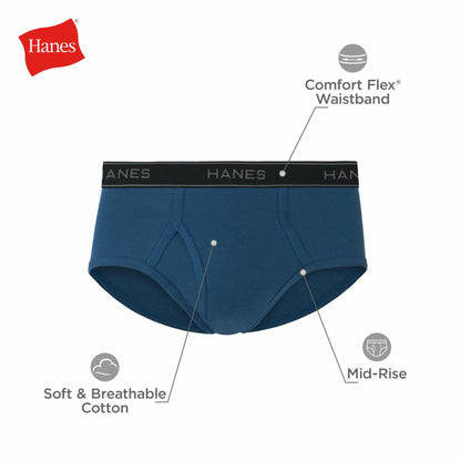 Hanes Mens Mid-Rise Brief Underwear Pack Comfort Flex 6-Pack Assorted Size M