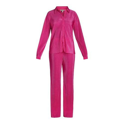 Nine.Eight Womens Plisse Pleat Shirt and Pants Set 2-Piece