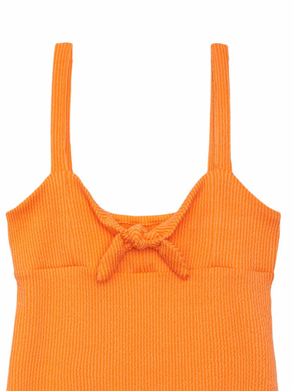 Planet Gold Tween Tie-Front Sleeveless Dress Orange Tiger Size XXL (18)