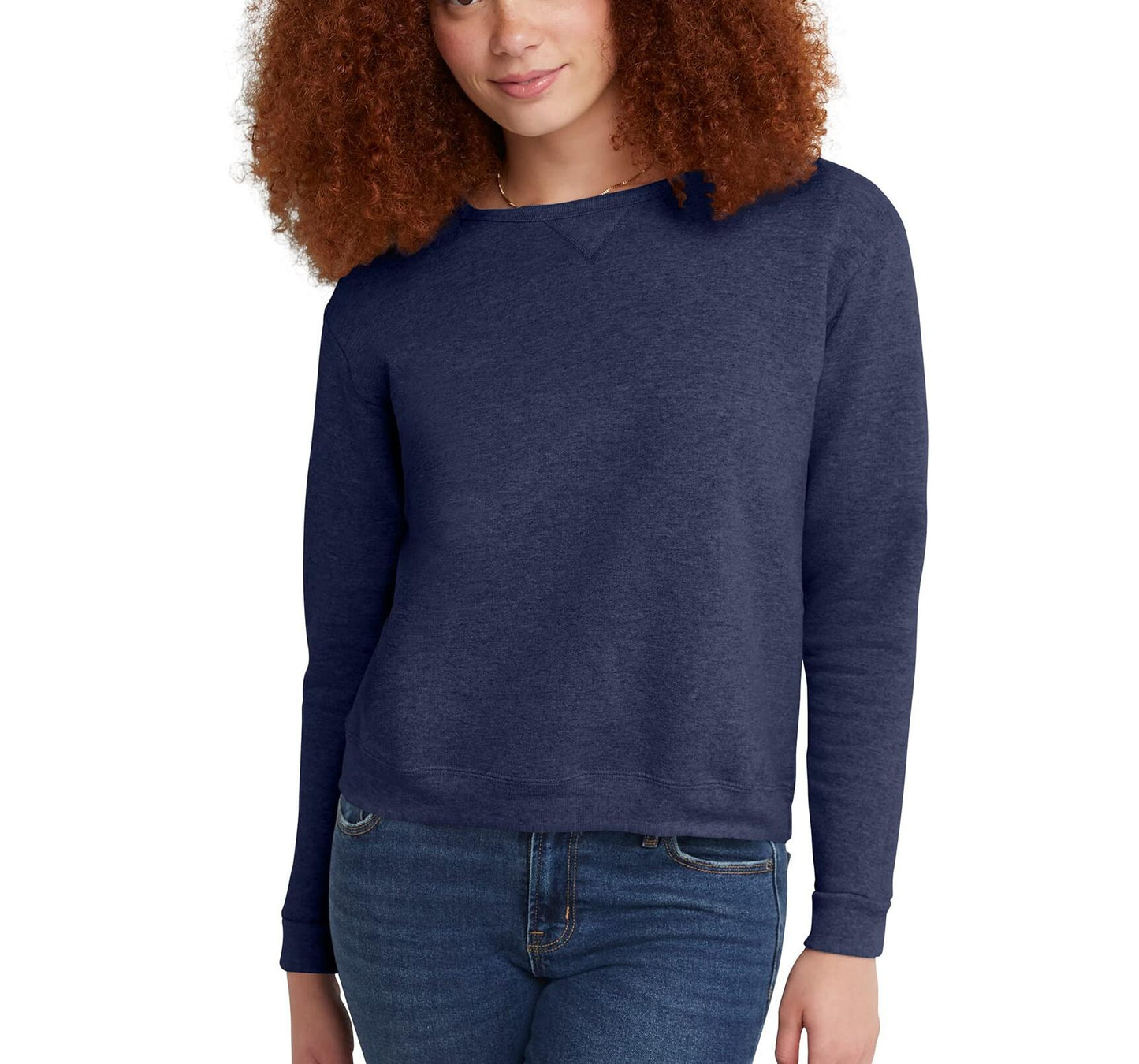 Hanes EcoSmart Womens Fleece Sweatshirt V-Notch