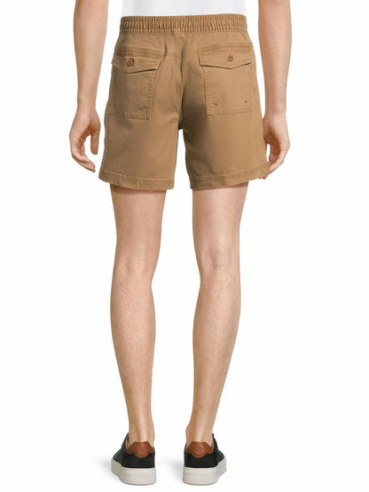 George Mens Twill Pull on Shorts Drawstring Waist 8 Inseam Brown Pecan Size L