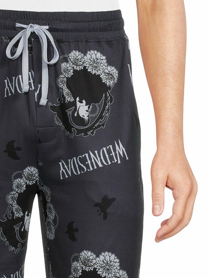 Wednesday Mens Ravenous Graphic Sleep Pants Light Gray Size S