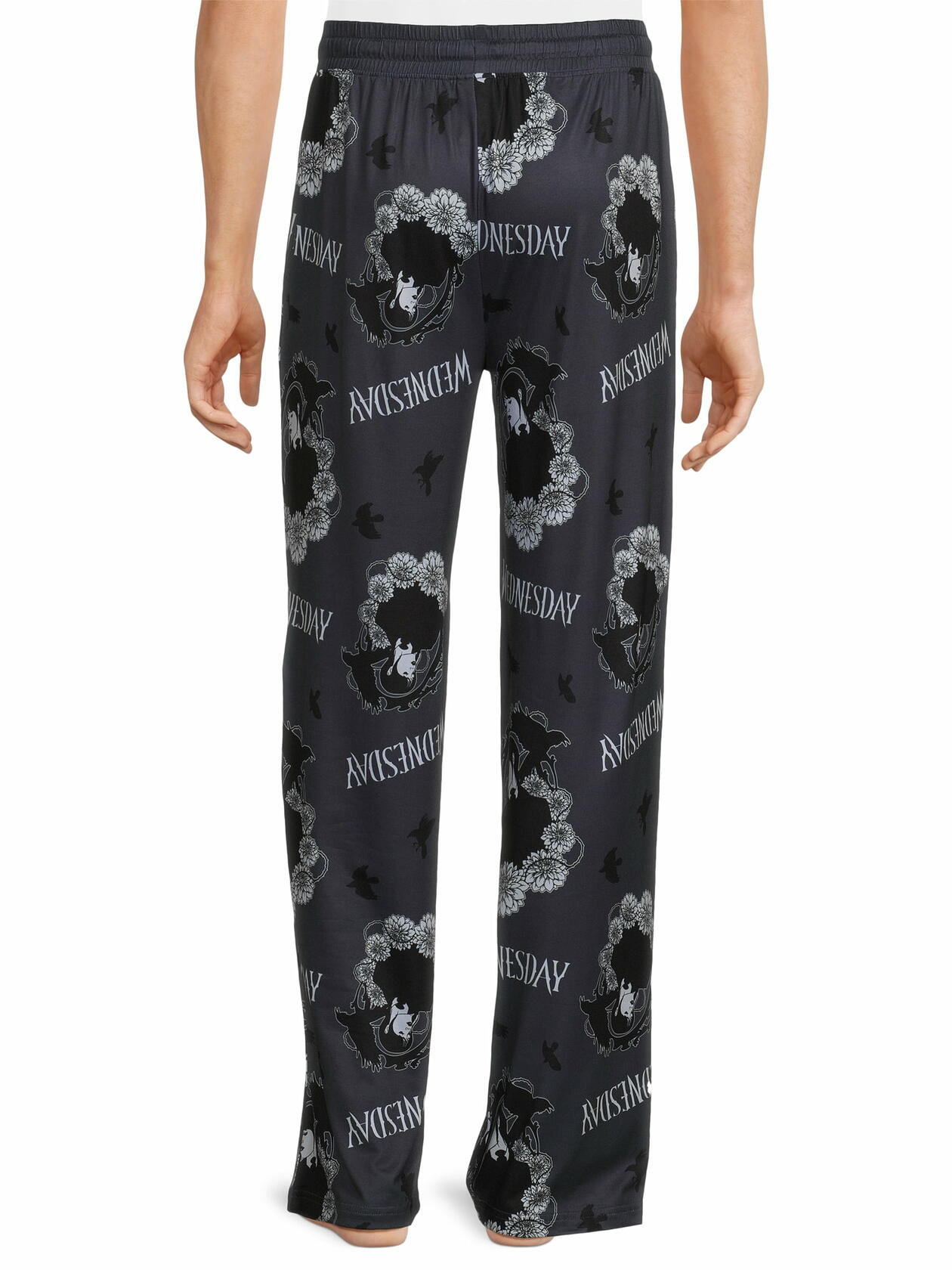 Wednesday Mens Ravenous Graphic Sleep Pants Light Gray Size S