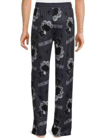 Wednesday Mens Ravenous Graphic Sleep Pants Light Gray Size S