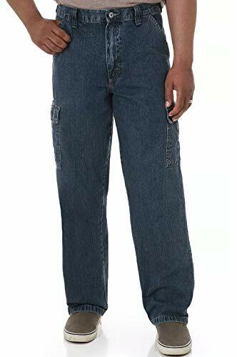 Wrangler Mens and Big Mens Relaxed Fit Wide Leg Cargo Jean Dark Stone Size 30x30