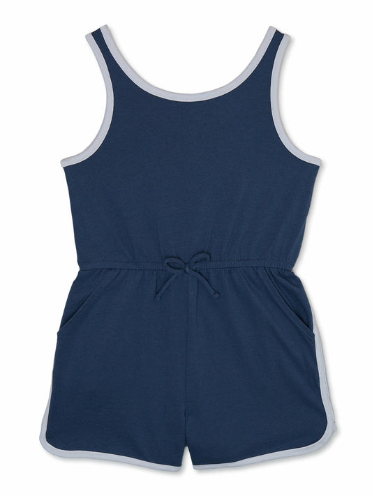 Wonder Nation Girls Sleevless Dolphin Hem Romper Insignia Blue Size M (7-8)