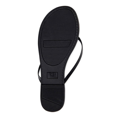 Time and Tru Womens Barely There Thong Sandals Black Size 7