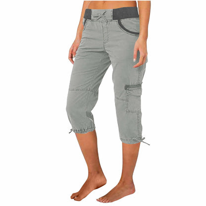 ShomPort Hiking Cargo Pants for Women Waist Capris Pants Gray Size XL