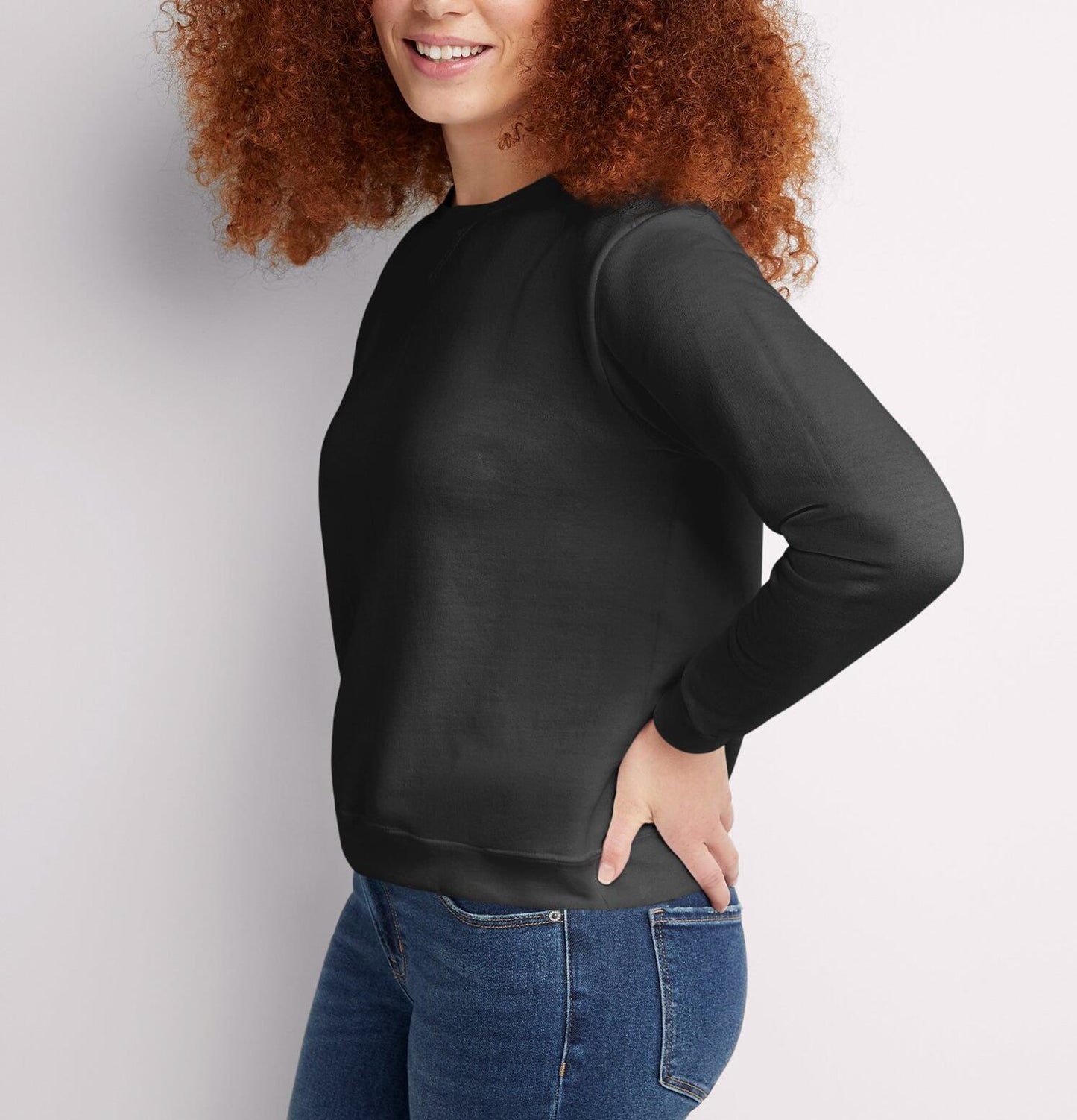 Hanes EcoSmart Womens Fleece Sweatshirt V-Notch