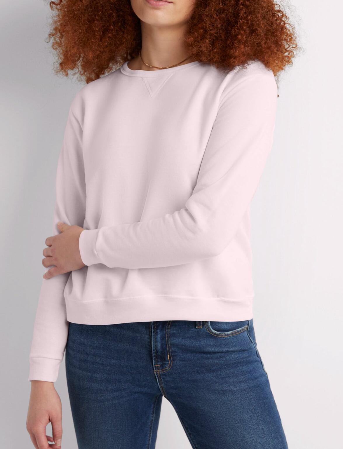 Hanes EcoSmart Womens Fleece Sweatshirt V-Notch