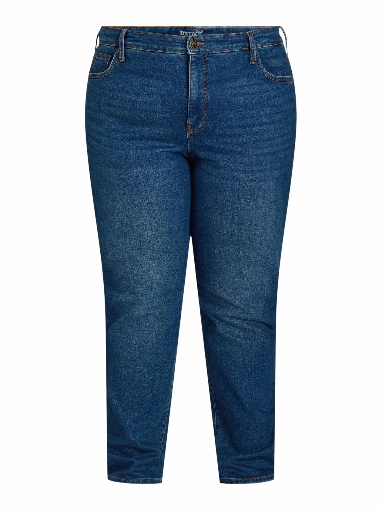 Terra & Sky Womens Plus Size Core Straight Leg Jeans Retro Size 18W