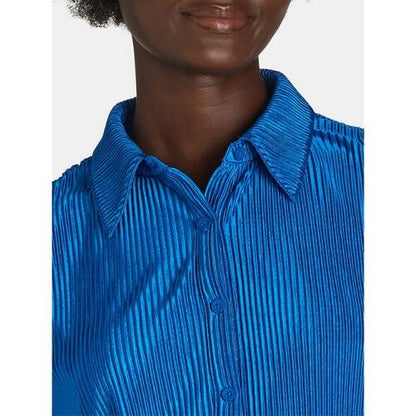 Nine.Eight Womens Plisse Pleat Shirt and Pants Set 2-Piece