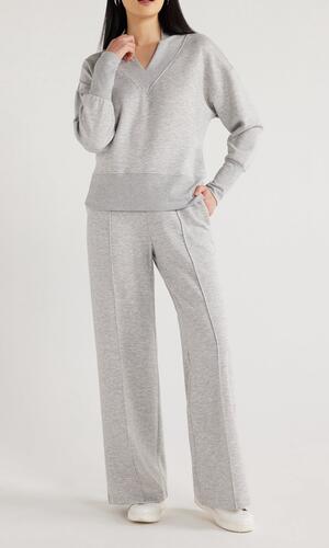 Scoop Womens and Womens Plus Scubaknit V-Neck Sweatshirt