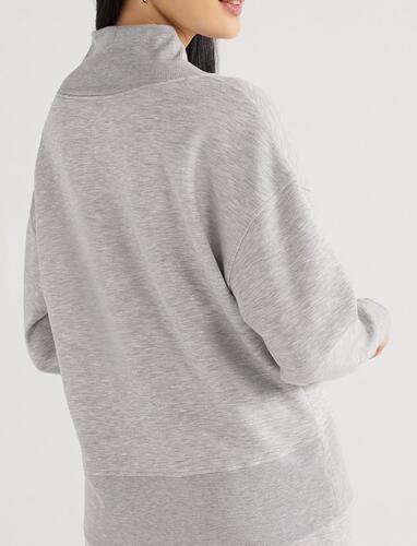 Scoop Womens and Womens Plus Scubaknit V-Neck Sweatshirt