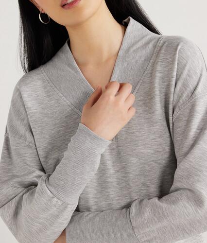 Scoop Womens and Womens Plus Scubaknit V-Neck Sweatshirt