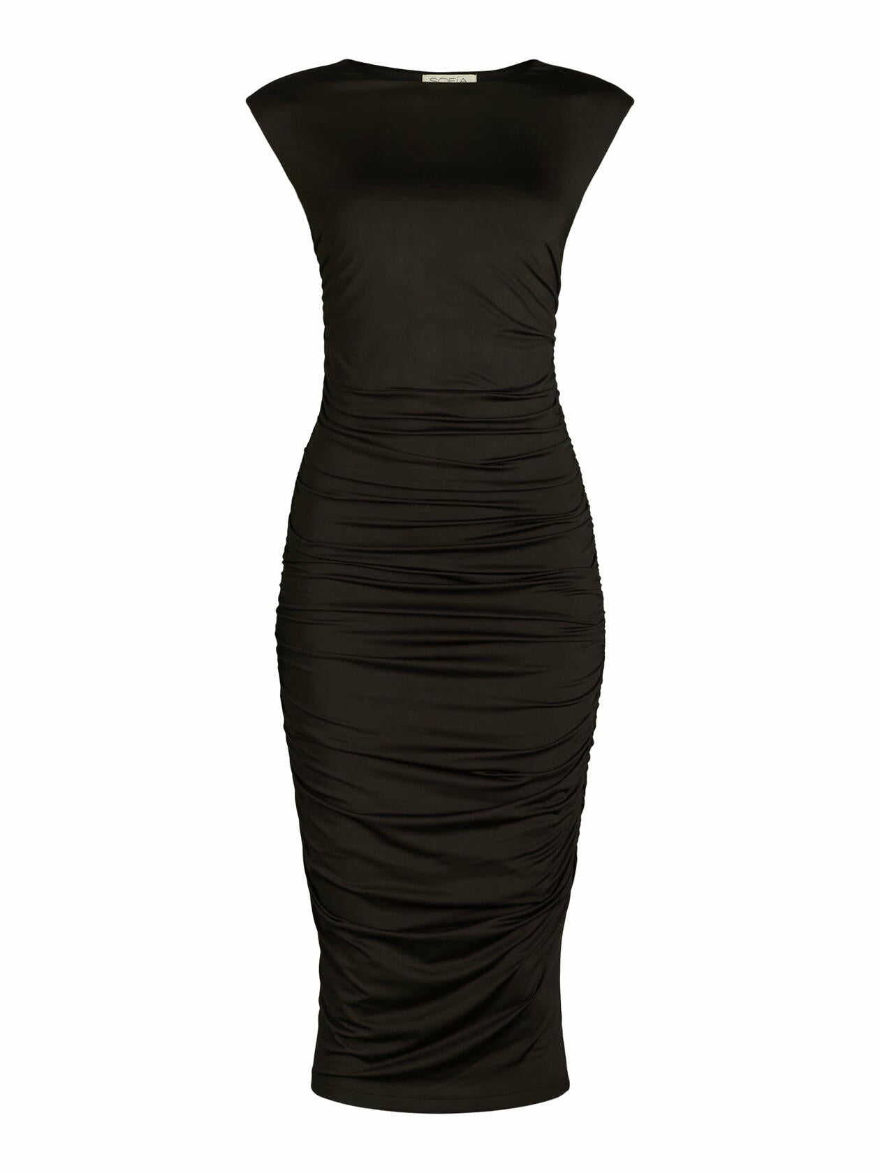 Sofia Jeans Womens Sleeveless Open Back Midi Dress Below Knee Length Black Sz M