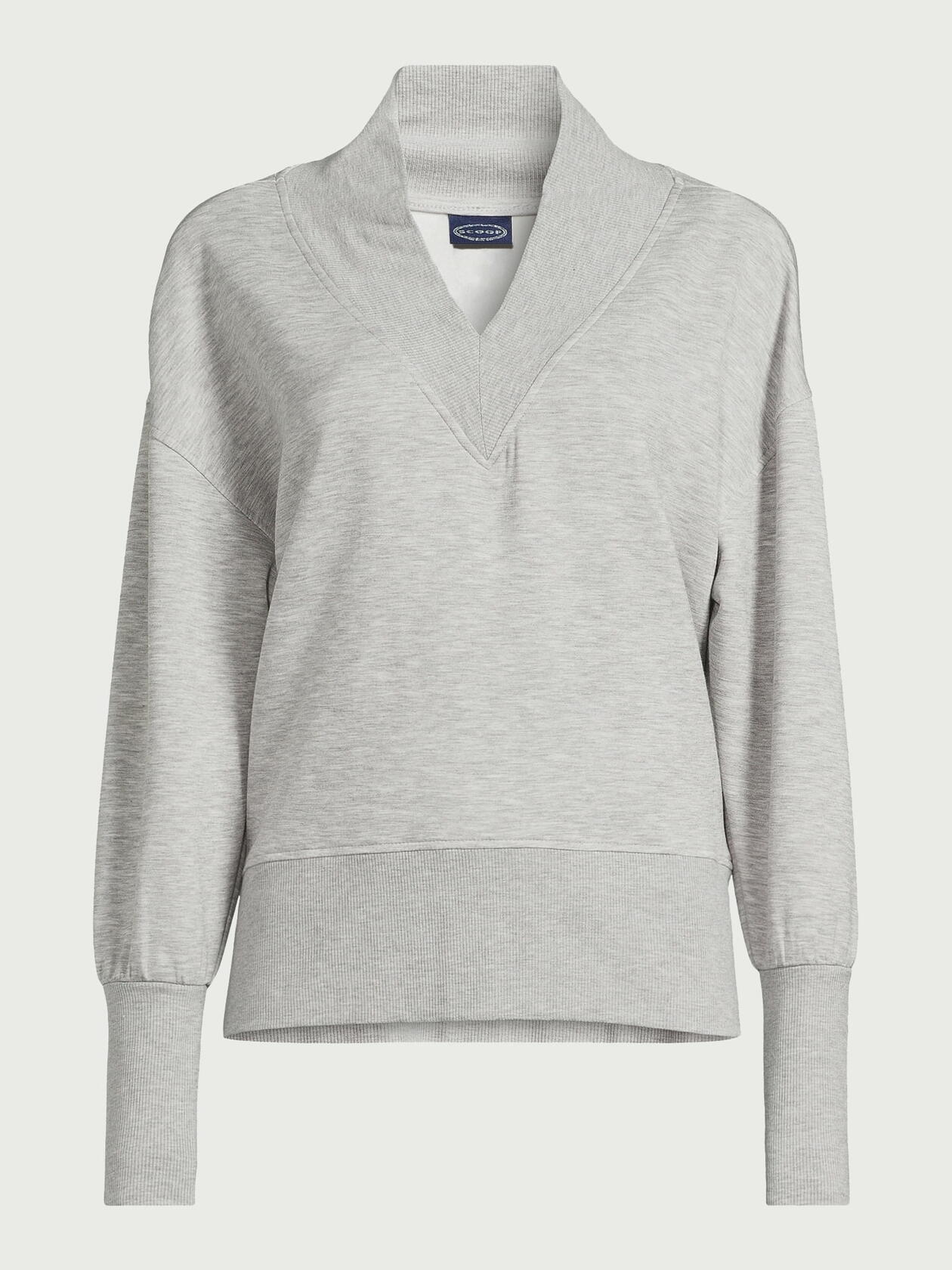 Scoop Womens and Womens Plus Scubaknit V-Neck Sweatshirt