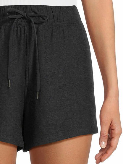 Athletic Works Womens ButterCore Soft  Gym Shorts Black Heather Size S (4-6)