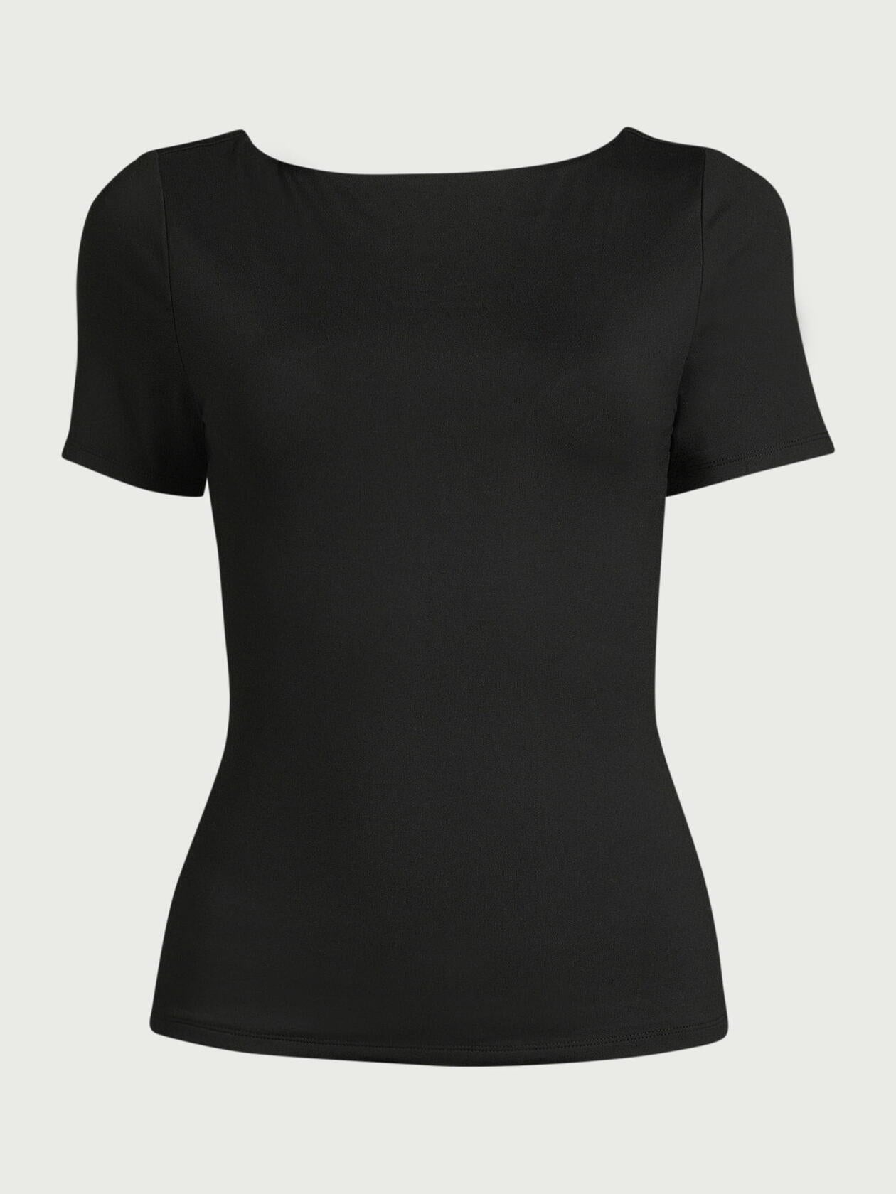 Scoop Womens Contour Scoop Back Tee Black Soot Size XS (0-2)