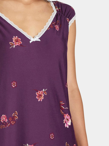 The Pioneer Woman Womens Floral Plum Relaxed Pullover Size 2X (18W-20W)
