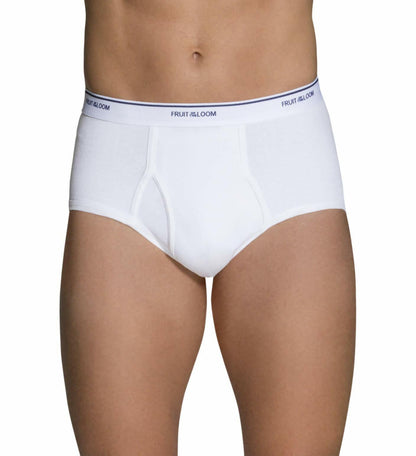 Fruit of the Loom Mens Cotton White Briefs 6-Pack White Size L