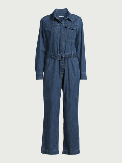 Free Assembly Womens Utility Jumpsuit 27” Inseam Dark Medium Blue Size XS