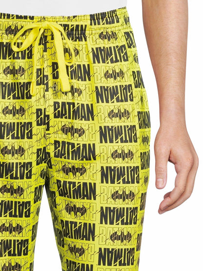 Batman Mens Sleep Pants Yellow Size S