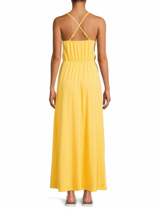 Nine.Eight Womens Wrap Maxi Dress Yellow Gold Size S